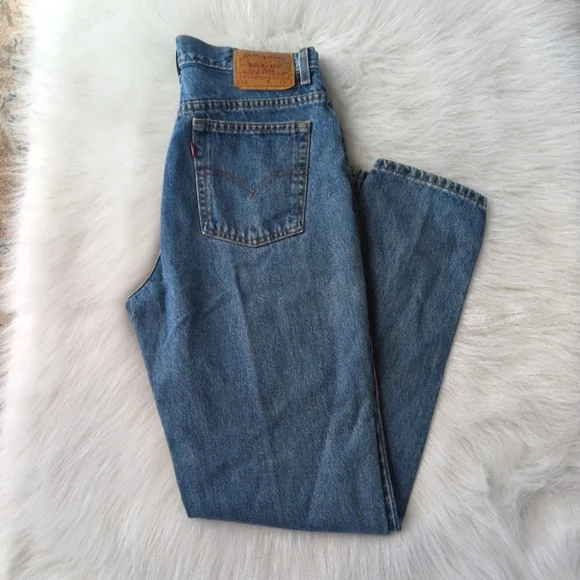 Rare Vintage Levis 512 Medium Wash High Waisted Jeans Waist 33" - Picture 3 of 14